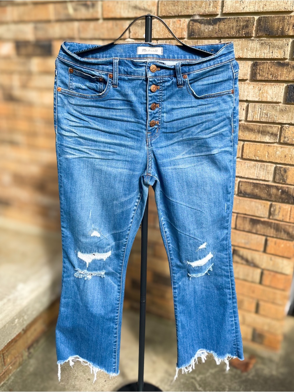 Madewell Cali Demi-Boot Distressed Raw Hem Jeans Size 30